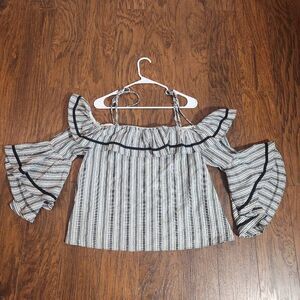 Dance & Marvel Off-shoulder flare-sleeve top